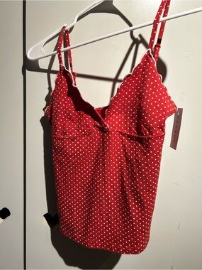 Pacsun Red  Polka Dot Tiffany Tank Top